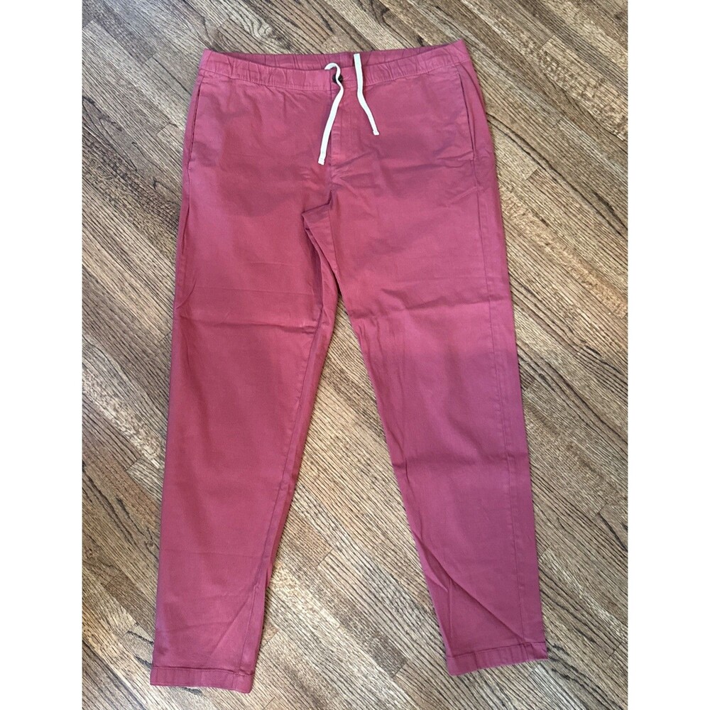 Bonobos Chino Pants Mens XL Long Red Cotton Blend Drawstring Tapered Off Duty - Picture 2 of 6